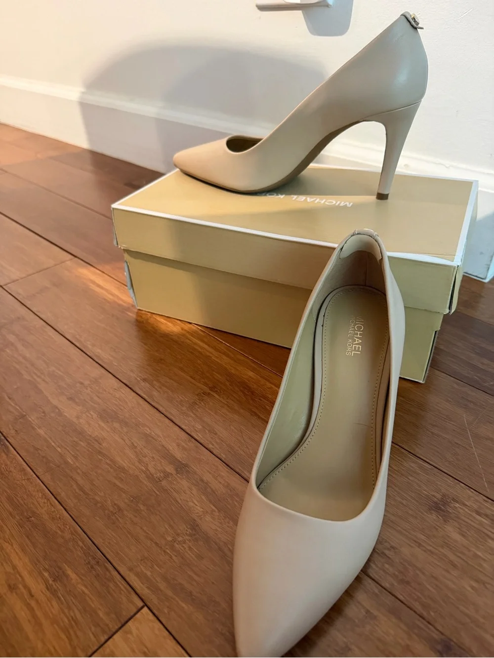 Michael Kors Beige Pointed-Toe Stiletto Pumps